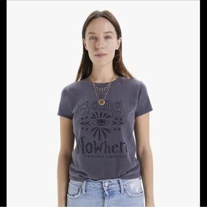 MOTHER Superior Going Nowhere Graphic Tee - Women's Blue Short Sleeve Shirt - XS